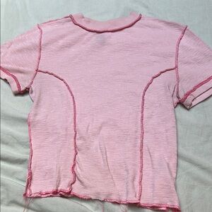 Urban Outfitters Pink Short Sleeve Tee with Curved Seams